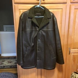 J Crew Brown Leather Coat - Men’s M / Women’s XL